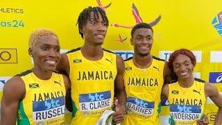 Jamaica's Roshawn Clarke and Janieve Russell Qualify the 4x4 Mixed Relay to the Paris Olympic Games