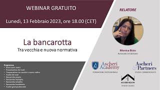 Webinar: La bancarotta tra vecchia e nuova normativa