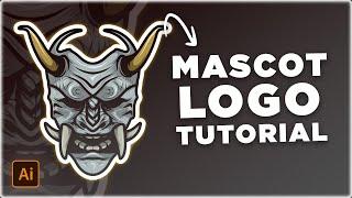 ¿CÓMO HACER MASCOT LOGO de un HANNYA- PERFECTO?  FÁCIL  Tutorial en Illustrator a partir de Foto