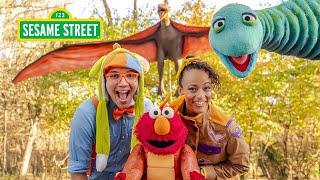 Sesame Street: Elmo Celebrates Dinosaur Day with Blippi, Big Bird, and Meekah!