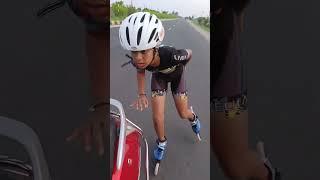 Road practice inline speed skating  #skating #practice #motivation #rollerskating #skater #shorts