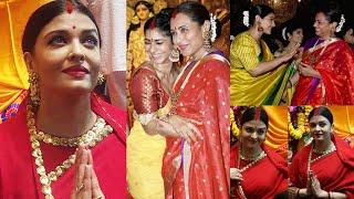 Aishwarya Rai's grand Entry with Kajol,Rani Mukherji at Durga Puja celebration 2023