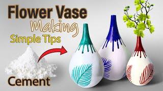 Diy Cement Flower Vase-- Super Easy | सीमेंट से फूलदान बनाना #cement_flower_vase #crazymch