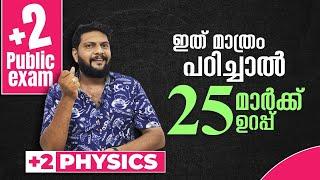 Plus Two | Public Exam | 2025 | Physics | ഇത് മാത്രം പഠിച്ചാൽ 25 മാർക്ക് ഉറപ്പിക്കാം..!!  