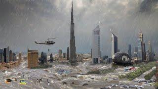 Emergency in Dubai, UAE! Flash floods submerged cars and houses in Dubai today