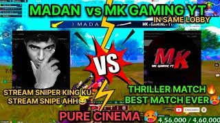 MADAN vs MK GAMING || PURE CINEMA MATCH || THRILLED MATCH EVER|| #madan #madanop #bgmi