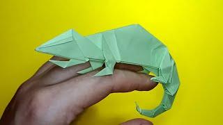  Chameleon — origami | How to make a lizard out of paper is easy.  