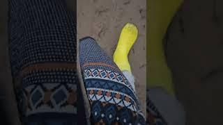 Walking on the muddy shore of a lake #muddy #asmr #squishy #barefootshoes #saguaro #autumn #feet