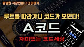 루트음을 따라가니 코드가 보이네?(A코드편)/루트(root)와 코드(chord)를 한방에/기타초보강좌