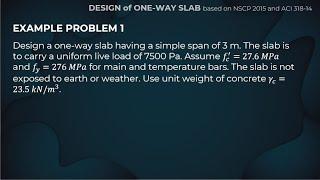 (2/2) DESIGN OF ONE WAY SLABS BASED ON NSCP 2015 and ACI 318-14 | REINFORCED CONCRETE DESIGN