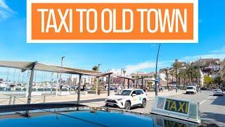 Taxi Ride with a View! Santa Eulalia to Ibiza Old Town. Cost in video!