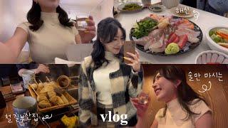 [vlog] 성형얘기만 하다 끝난 술자리 | 음주 브이로그 | 술먹방 | 해신 | 철길부산집 | 오뎅바