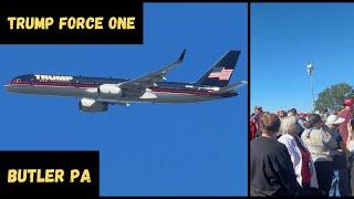 Trump Force One Flies Over Rally Goers in Butler PA