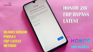 Honor 20i  (HRY-AL00Ta) FRP Bypass Latest Update | All Huawei Honor phones latest FRP Method