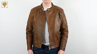 Goldtop Bobber Leather Motorcycle Jacket - Waxed Brown