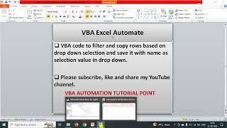 #VBA macro to filter rows  and copy based on selection in drop down and save with selected value #