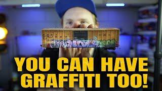 Easiest Way To Graffiti Model Trains | 4 Levels of Graffiti & Weathering