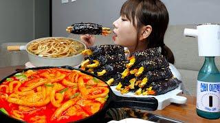 꼬마김밥,떡볶이,우동,분식먹방 한번먹으면 빠져드는 꼬마김밥의 매력  한식 먹방 혼술 요리 TTEOKBOKKI MUKBANG ASMR EATINGSHOW REALSOUND