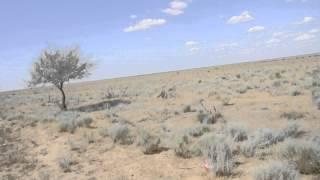 Driving a dirt road in western kazakhstan steppe