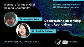 Observations on Writing Grant Applications with Dr. Maqsood Wani and Dr. Desirée Salazar