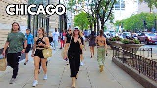 Summer Time in Chicago Walking Tour on Friday | June 21, 2024 | 4K Video City Sounds