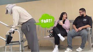 Old Man Farts In Peoples Faces At The Beach!!! She Was Shocked!!