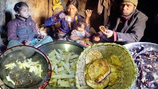 buff curry with bread in Dharme family's kitchen || rural Nepal || Village cooking recipe ||