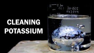 Cleaning old potassium metal