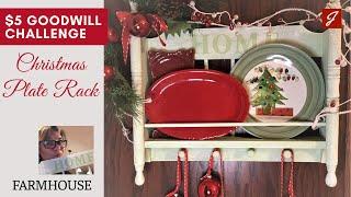 $5 Goodwill Challenge - Farmhouse Plate Rack