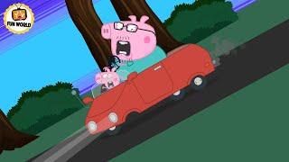 Ride With Daddy Pig 4K #funnycartoon #peppapig #peppapigparody