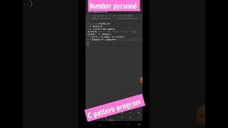 3 Type of number pyramid c Pattern program #short #shorts #viral #trending #video #programming #new