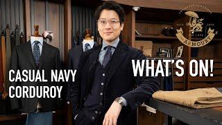 What's On - Casual Navy Corduroy Suit, Livestream this Wednesday 10AM HK time / Tuesday 9PM NY Time