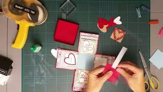 Stampin Up Exploding box, hearts style!