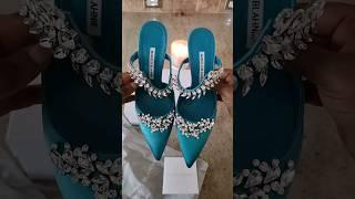 Turquoise Blue #ManoloBlahnik Lurum most comfortable mules 