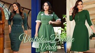 VESTIDOS MIDI VERDE BARBIE MODA EVANGÉLICA #modaevangélica2022