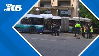 Sound Transit bus crashes into structure in downtown Seattle