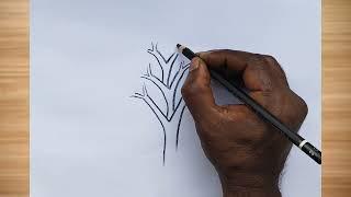 how to draw tree drawing easy step by step@DrawingTalent