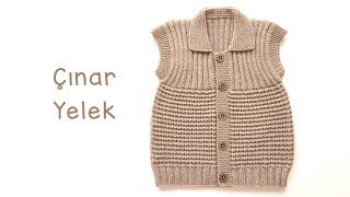 Çınar Yelek / Fare Dişi Modeli Bebek Yeleği / Easy Baby Vest Knitting Pattern