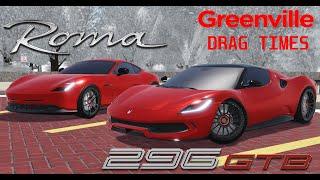 Ferrari Roma & 296 GTB Drag Times (Greenville ROBLOX)