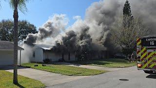 First responders in Martin County at the scene of a house fire