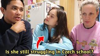 How is Sophia's progress in Czech school after 3 months -