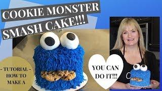 How to make a Cookie Monster Smash Cake - TUTORIAL