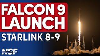 SpaceX Falcon 9 Launches Starlink 8-9