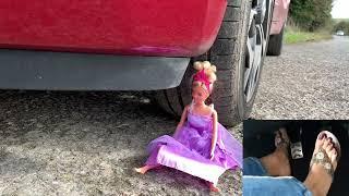 Barbie Doll Toy  Crush Run Over Crush Fetish Pedal Pump View Grey Sandals 2 Cam PinP #asmr #crushing