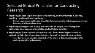 Lecture 1.4 -  Ethical Issues in Social Psychology