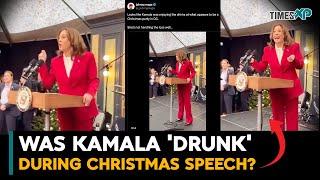 Was Indian-Origin Kamala Harris drunk during Christmas speech at DC?