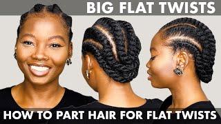 HOW TO PART HAIR FOR BIG FLAT TWISTS | STEP BY STEP TUTORIAL FOR NATURAL HAIR