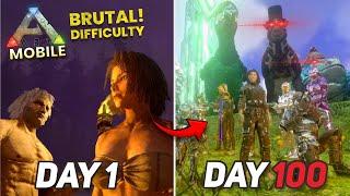 Surviving 100 Days in Ark Mobile DUO BRUTAL MODE | Ark Survival Evolved