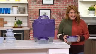 LocknLock Insulated Tote w/ 3-pc Storage Set w/Handles & (1) Divider on QVC