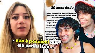 amiga EXPÕE convite de aniversário ABSURDO!